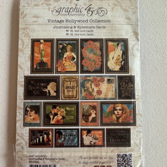 NWT Graphic 45 Vintage Hollywood Set of Crafting Papers - Picture 10 of 13